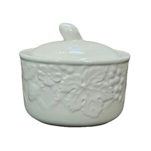 Mikasa English Countryside Sugar Bowl with Lid  Embossed Grapevine DP900